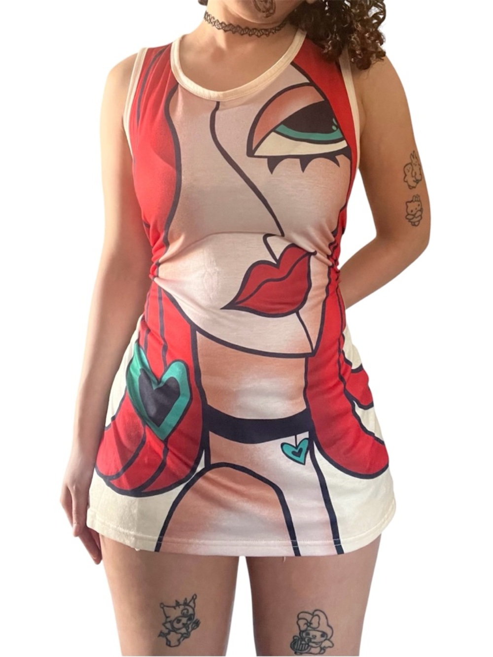 Graphic Red Pop Art Tank Dress